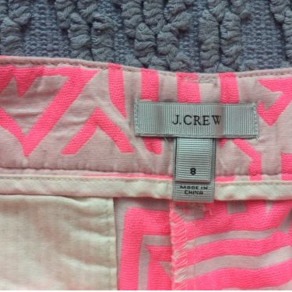 J Crew City Shorts Hot Pink & Cream Size 8 - Picture 2 of 4